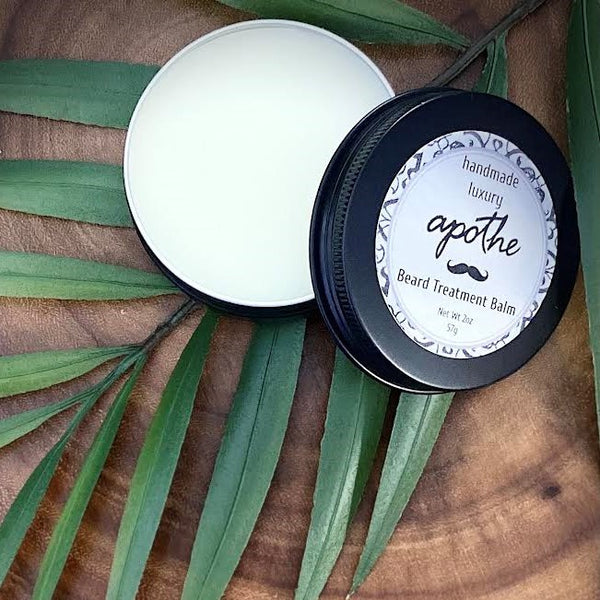 Apothe Beard Treatment Balm features all the benefits of our wonderful Beard Treatment Oil but in balm form to control flyaways.  Our signature Zen scent has a light, sexy woodsy base note with the smell of warm, rich, and slightly-sweet amber wood and natural oils. This light hair balm is great for scalp hair, as well!